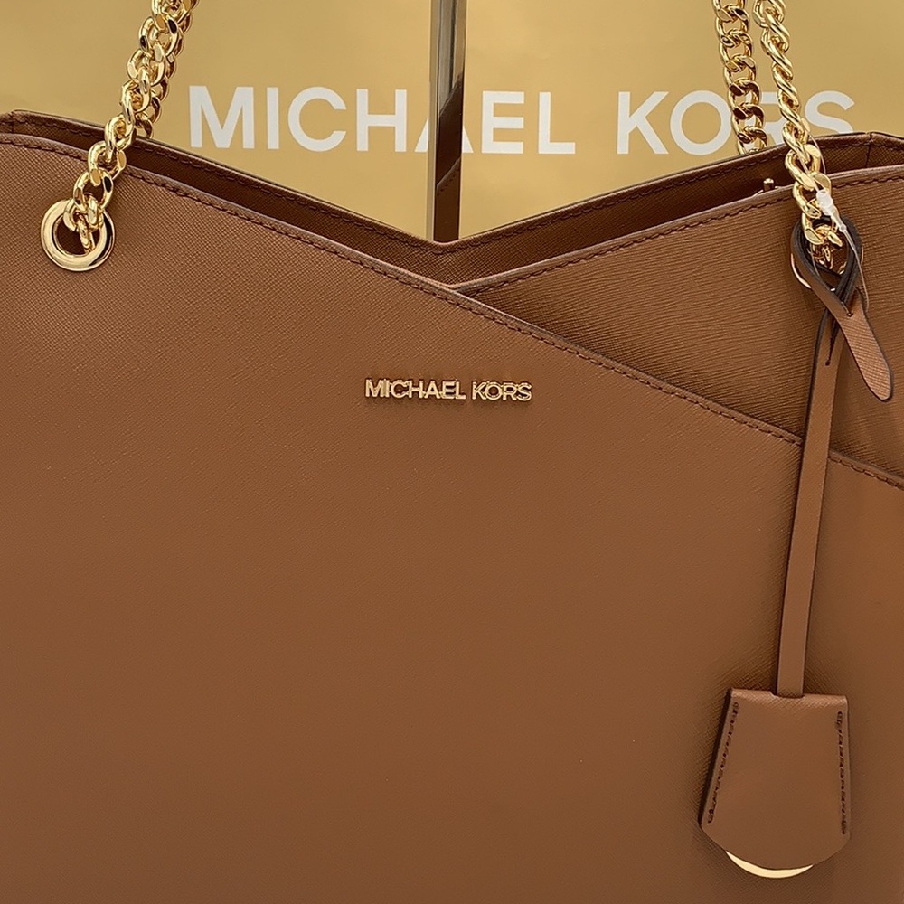 MICHAEL KORS LARGE X CHAIN SHOULDER TOTE LUGGAGE - Picture 11 of 16